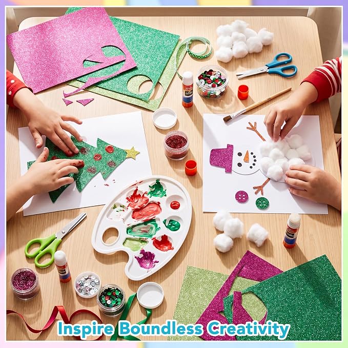 54 Sheets Glitter Cardstock Paper 8.5 x 11, 27 Colors, 230Gsm