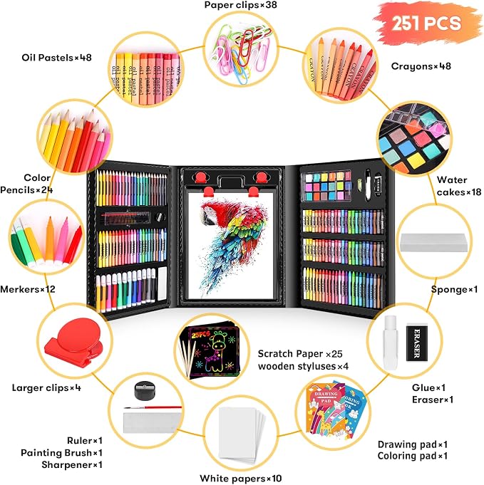 iBayam Art Kit, 251-Pack Art Supplies Drawing Kits, Arts & Crafts Gifts Box