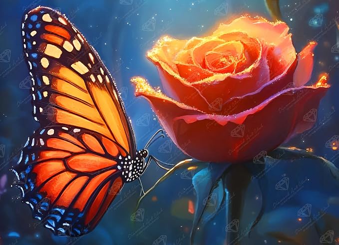 DIAMOND ART CLUB Glowing Monarch Diamond Art Kits for Adults