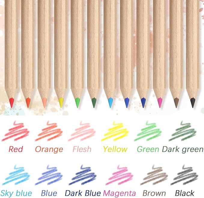 Sinload 150 Set Mini Colored Pencil Bulk for Kid 3.5 Inch Colored Pencils | 12 Color with Sharpener Eraser, Short Coloring Drawing Pen Bulk, Student Teacher Back to School Classroom Party Favors Gifts