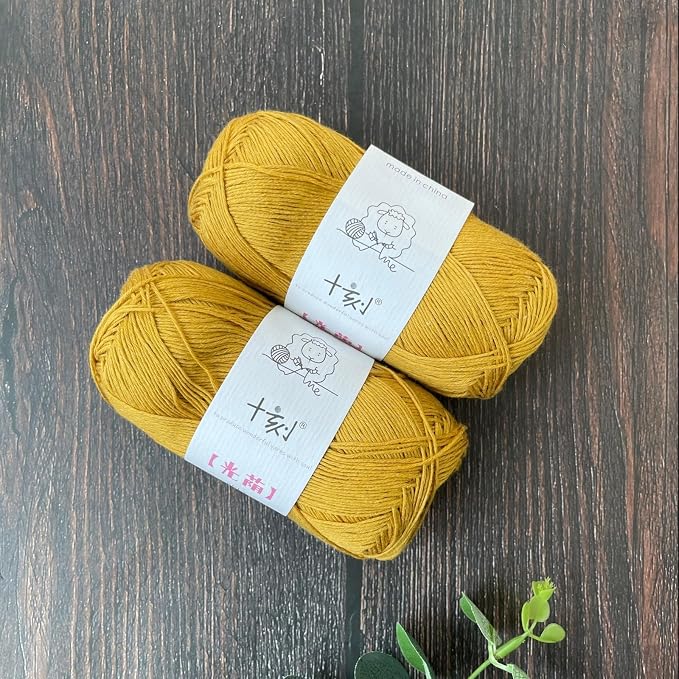 Linen Rayon Lyocell Blend Yarn, Superfine Fingering Weight (1), 150g/5.29oz (3 Strands, 50g/230yds per Strand)- 11 Mustard