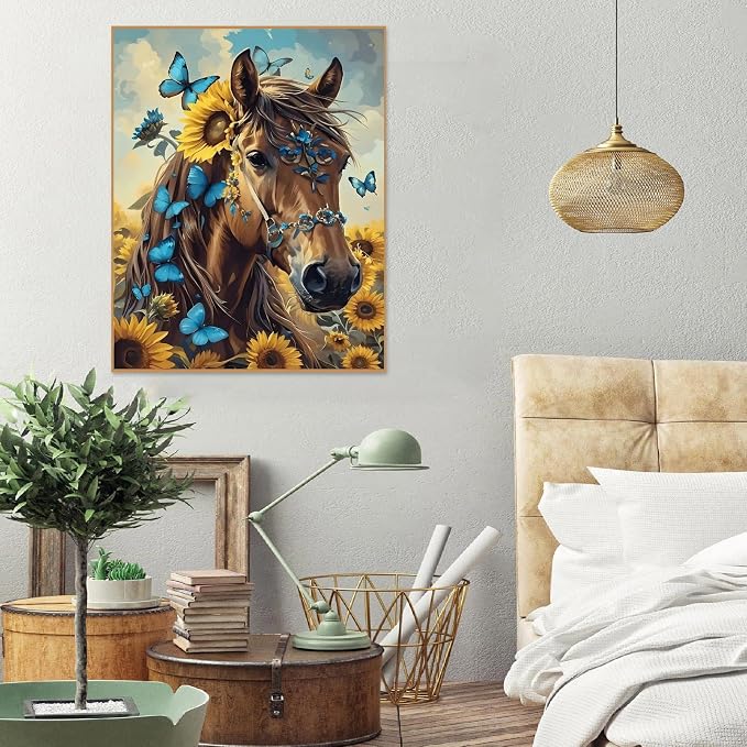 askkqtx Horse Paint by Numbers Kit for Adults Unframed 16x20 Inch
