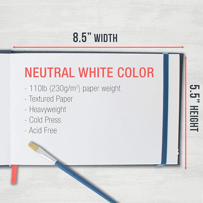 U.S. Art Supply 5.5" x 8.5" Watercolor Book (2 Pack, 76 Sheets Each)