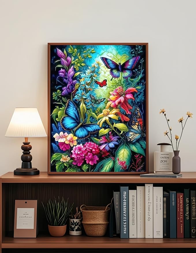 Diamond Art Kits for Adult,Midnight Garden Diamond Painting,11.8X15.8inch | Full Round Drill Flower Paint by Diamonds ,Relaxing 5D DIY Dot Gem Art Painting Kits for Beginners,for Home Wall Decor