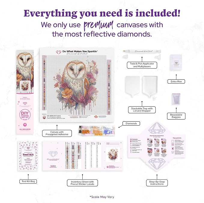 DIAMOND ART CLUB Austere - Owl Diamond Art Kits for Adults