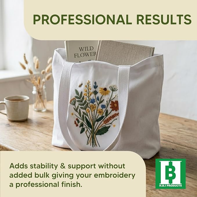 HBI Tear Away Embroidery Stabilizer Roll, 1.8 oz Medium, 10 in x 100 yd | 1.8 oz tearaway backing, machine and hand embroidery, tears clean, fits all hoops and machines, white, made in USA