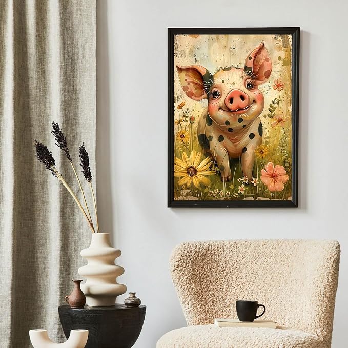 ijbnhd Diamond Art Kits for Adults Cute Pig 12X16in