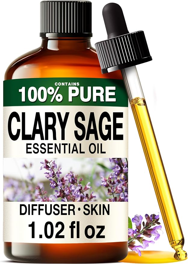 Kukka 100% Pure Clary Sage Essential Oil for Skin, Diffuser, 1.02 Fl Oz | Clary Sage Oil for Hair, Massages, Body Care & Wellness, Soothing Aroma for Scalp Care & Relaxation