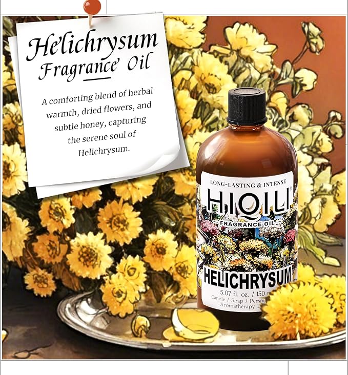 HIQILI Helichrysum Fragrance Oil, DIY Skin Care & Body Product - 5.07 Fl Oz