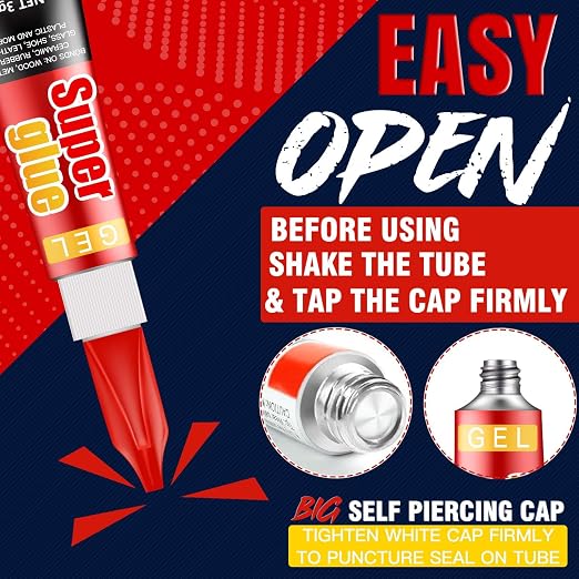 ALECPEA Super Glue Gel, 24 X 3g Tubes for Crafts, Models and Repairs