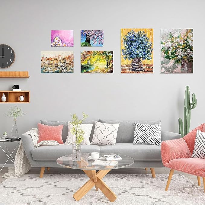 Canvases for Painting, 40x30, 30x20,20x15, 8 Set Canvas with Palette & Tape