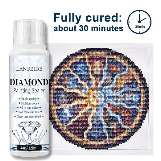 LANBEIDE 2 Pack 240ML Diamond Painting Sealer, 5D Diamond Painting Art Glue Permanent Hold & Shine Effect Sealer for Diamond Painting and Puzzles | Diamond Art Sealer with Permanent Hold & Shine Effect. Built-in sponge tip for easy coverage on painting...