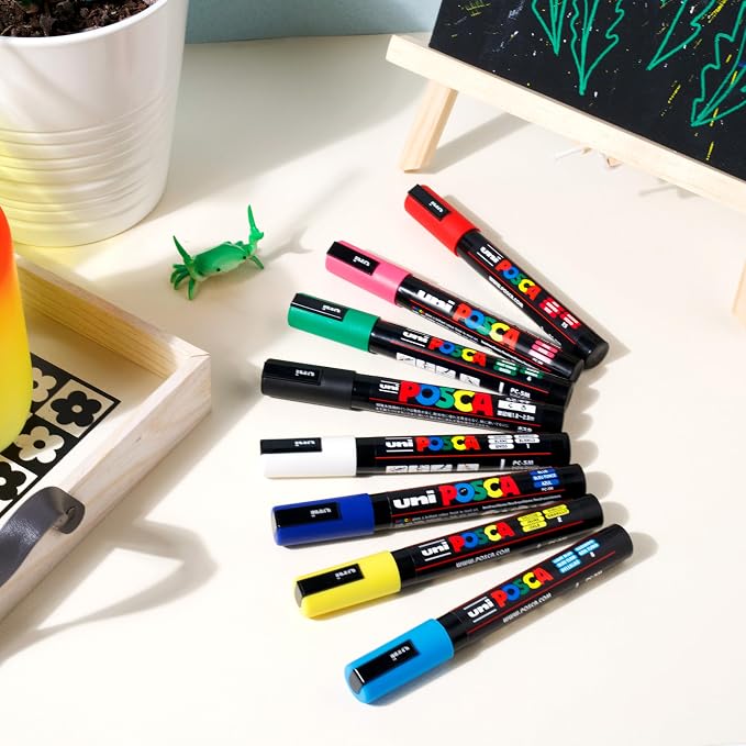 POSCA® PC-5M Paint Markers, 8 Count Medium Reversible Tip Set (1.8–2.5 mm)