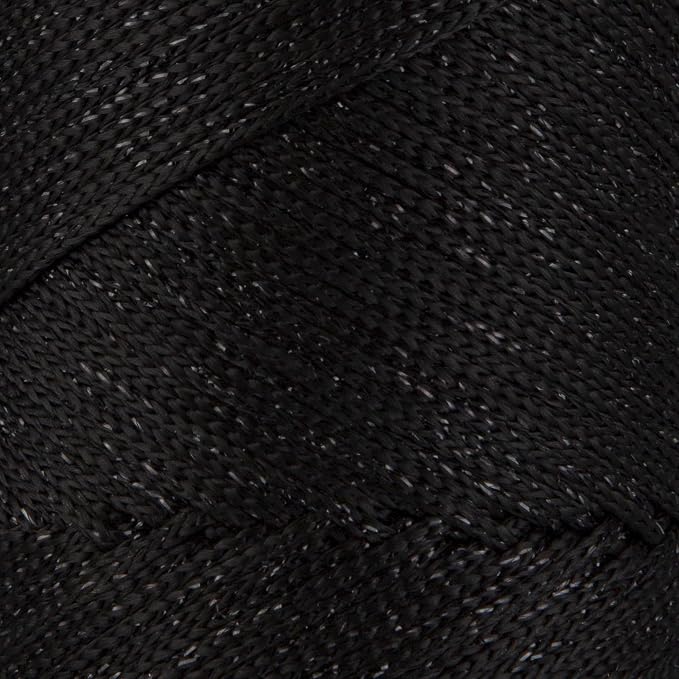 S Sensy 2mm Sparkle-Premium Polypropylene Macrame Cord 5 Pack Black Sparkle