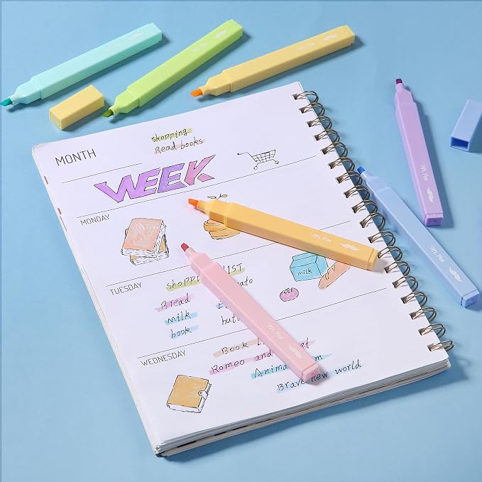 Mr. Pen- Aesthetic Highlighters No Bleed, 8 Pack, Assorted Colors | Chisel Tip, Cute Highlighters Assorted Colors for Journaling, Highlighting, Underlining, Fast Dry, Back to School Supplies