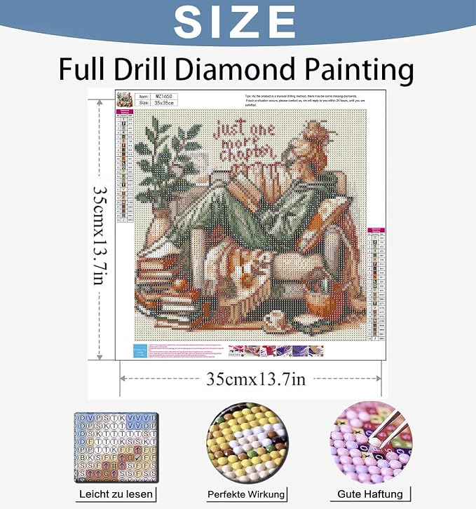 Diamond Art Kits for Adults, Reading Book Diamond Painting Kits for Adults