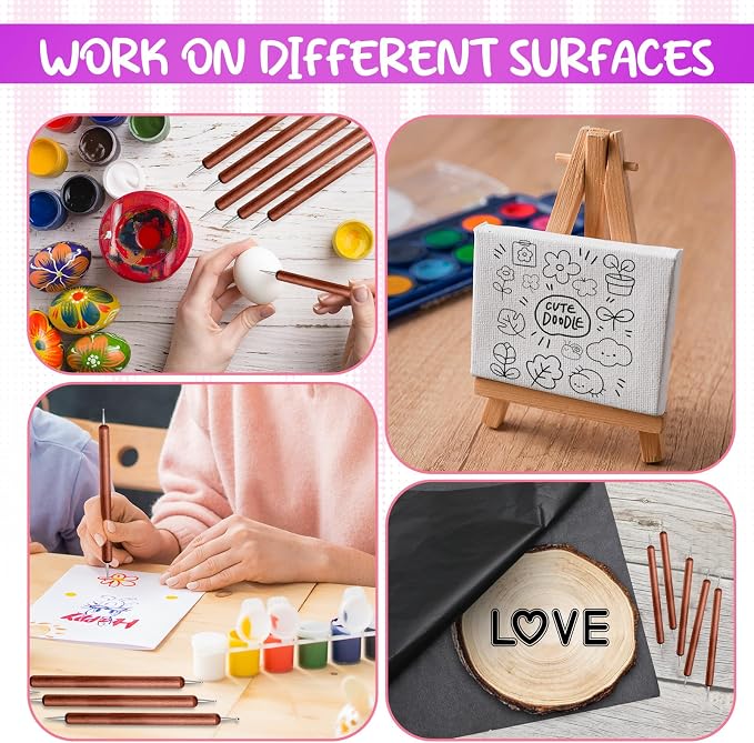 20Pcs Dotting Tools for Painting,Wooden Embossing Tools Tracing Stylus for Transfer Paper Drawing Paper