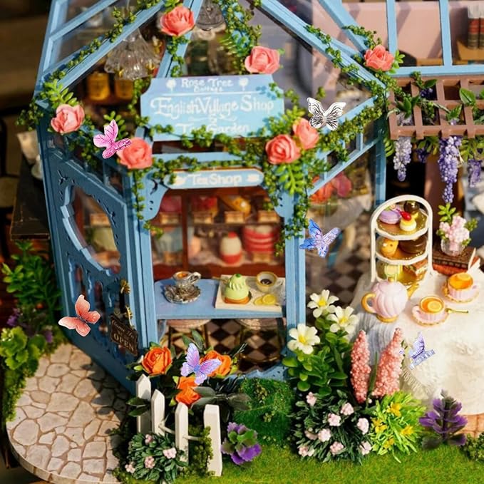 60Pcs Mini Resin Butterflies, Miniature Dollhouse Accessories Tiny Butterflies for Crafts, Mini Resin Animals Figurines for DIY Fairy Garden Dollhouse Micro Landscaping Decoration