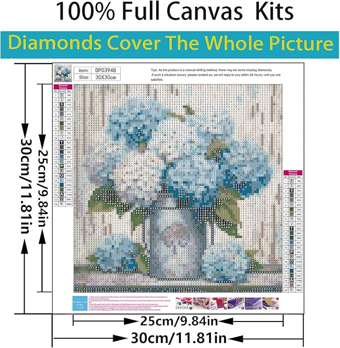 ARPADAMO Diamond Art Kits for Adults,5D Hydrangea Diamond Painting DIY Flowers Diamond Art Diamond Painting Kits for Adult,Round Full Drill Diamonds, Diamond Art Kits for Home Decor-12x16inch