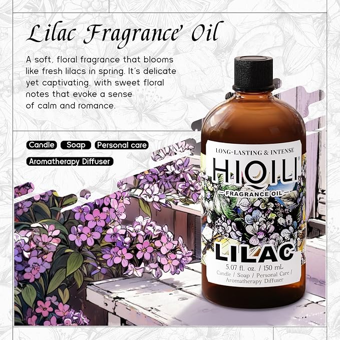 HIQILI Lilac Fragrance Oil for Women Perfume Making - 5.07 Fl Oz
