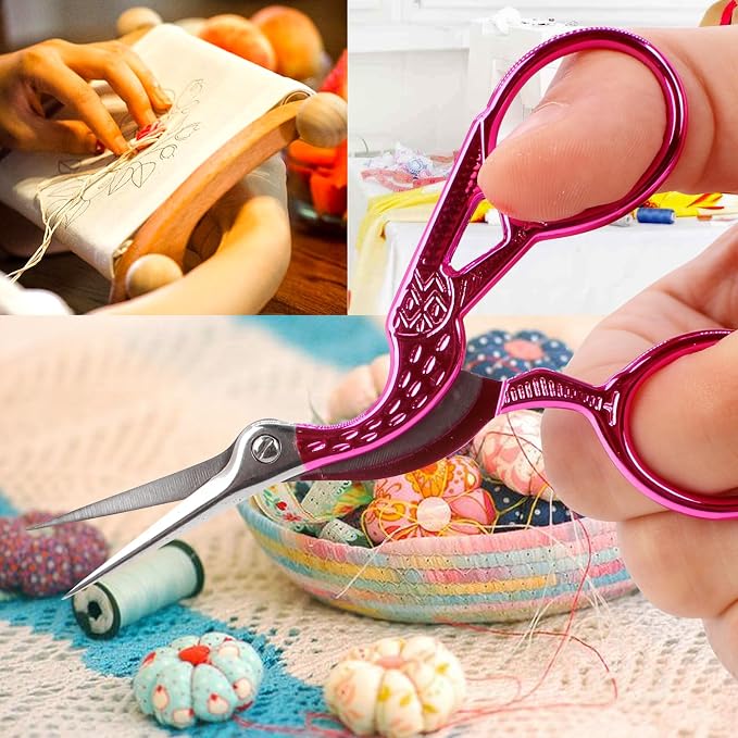 BIHRTC 3.6" Little Bird Scissors with Artificial Leather Cover for Crafts | 3.6 Inch Scissors with Faux Leather Protective Pouch for Sewing,Embroidery,Cross Stitch,Needlework,Handcraft,Art Projects