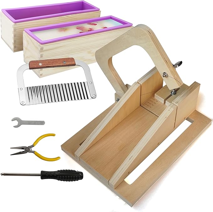 Silicone soap molds -Soap Cutting Tool Set Wooden Bamboo (Wire Slicer Cutting Tool)