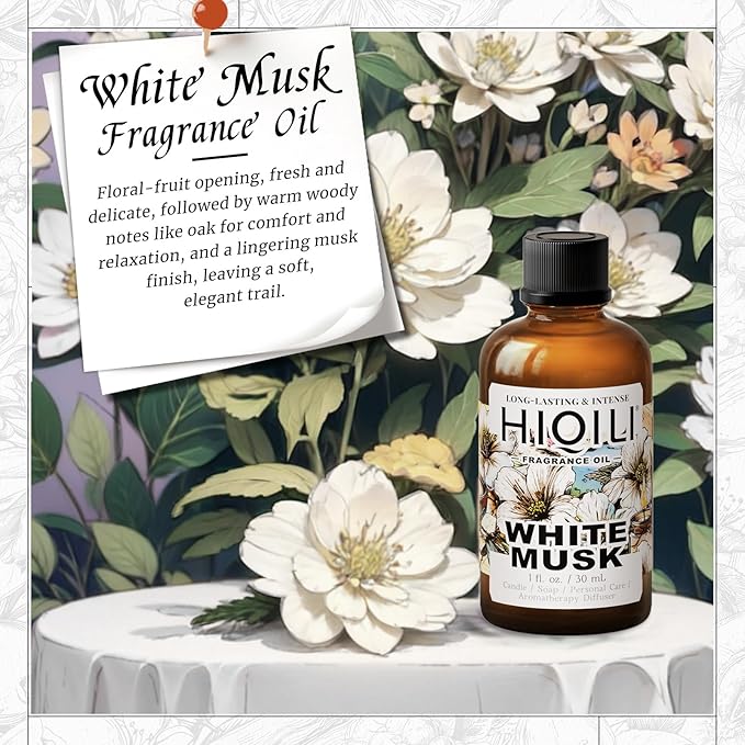 HIQILI White Musk Fragrance Oil, Musk Perfume for Women - 1 Fl Oz