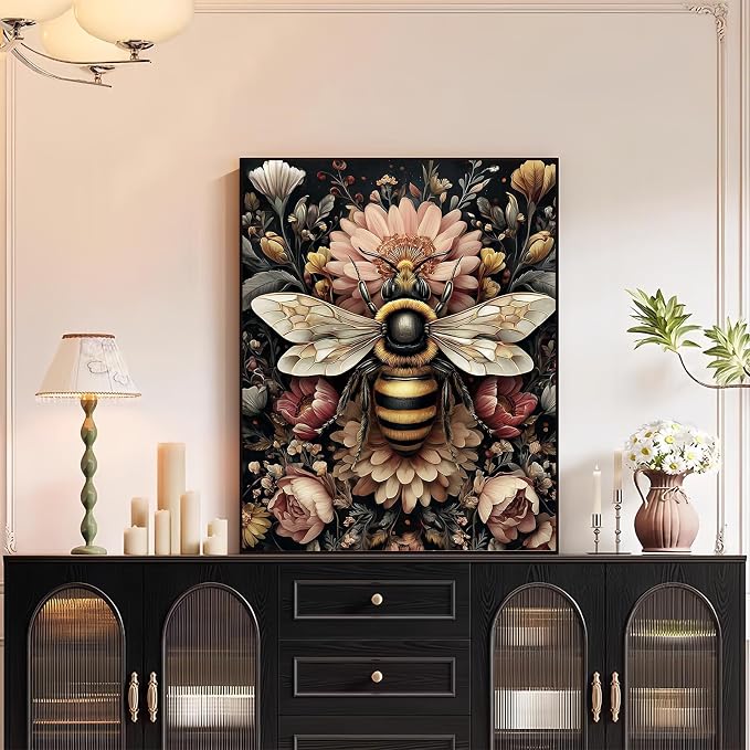 XTCIXAL Paint by Numbers Kit for Adults, Bee, 16X20 Inch | DIY Paint by Number for Adults Beginner, High-Definition Color Canvas, Stress Relief, Home Wall Decor, Gifts, Unframed