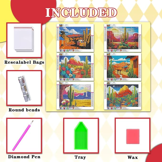 Leatrice 6 Pack Landscape Diamond Painting Kits for Adults Diamond Art Kits
