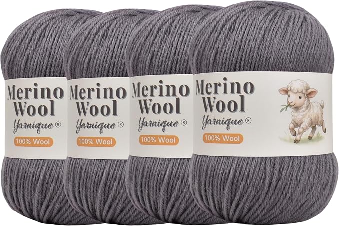 1oo% Australian Merino Wool Yarn, Sport Weight, 4 Balls – 656 Yds