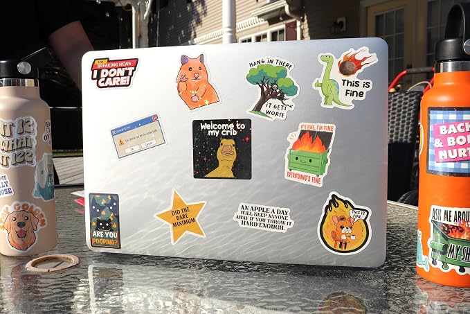412PCS Funny Holographic Stickers for Adults, Waterproof Vinyl Pack Sarcastic Relatable Meme Decals for Laptop, Water Bottle, Phone, Kindle, Journal, Scrapbooking, No Repeats
