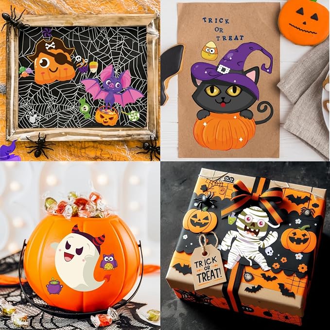 64 Sheets Halloween Stickers for Kids, Halloween Crafts DIY Stickers