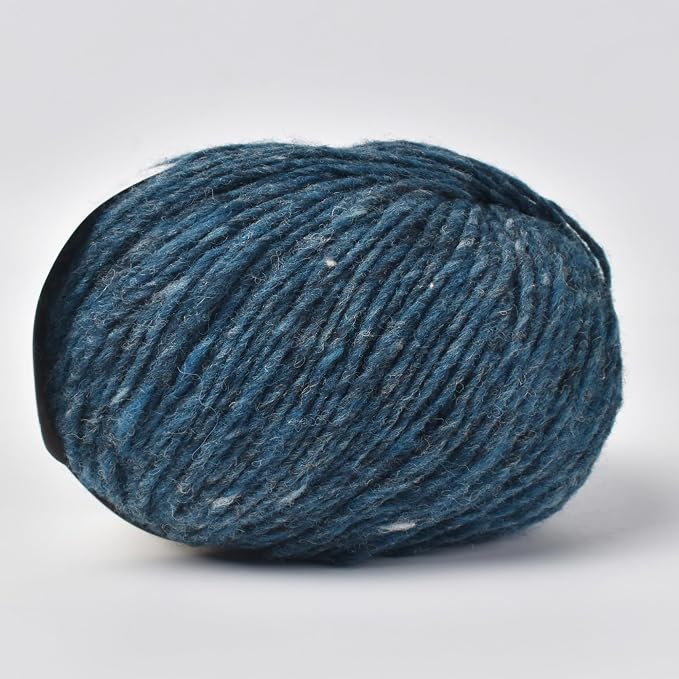 Rustic Tweed Wool Yarn, 1oo% Australian Wool, DK, 4 Skeins 200g/656yds (3149 Deep Peacock Fleck), Wool Yarn for Knitting | Bright Flecks | Warm Handmade Character