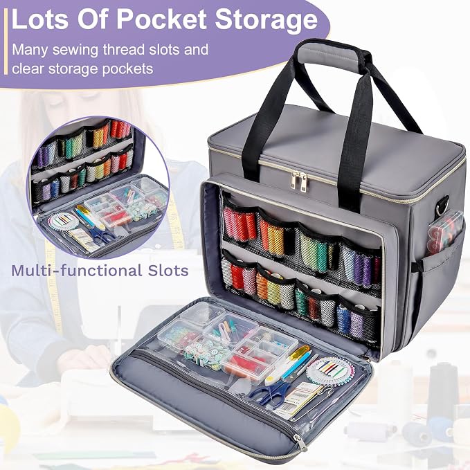 Anitor Sewing Machine Carrying Case with Removable Bottom Padding