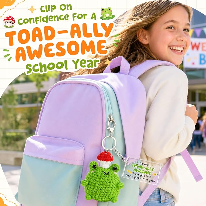 OASSIE Back to School Gifts for Students - Positive Crochet Keychain