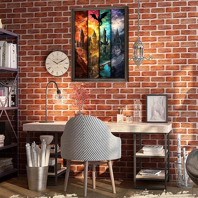 Castle Diamond Art Kits for Adults, Diamond Painting Kits for Beginner | Diamond Dots Full Drill Crafts for Gem Art Dot Art for Adults Home Wall Decor for Teens Boys Girls 5D DIY 12x16 inch
