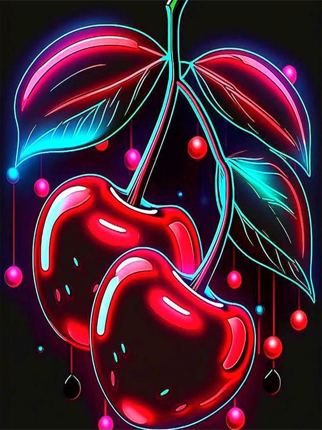 mrpwnle Diamond Art Kits for Adults Cherry Diamond Painting Kits 12x16inch