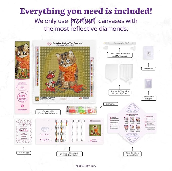 DIAMOND ART CLUB Making Friends - Kitty Diamond Art Kits for Adults