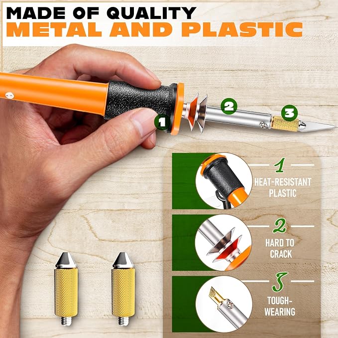 Hot Knife Cutting Tool, 30W, 10 Blades and Wood Burning Tip