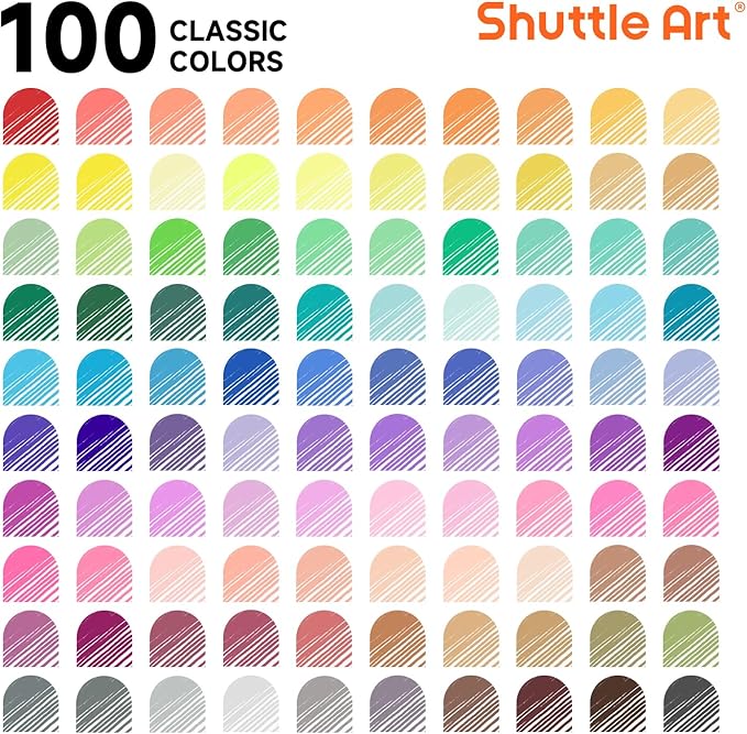 Shuttle Art Fineliner Colored Pens, 100 Colors 0.38mm Fine Point Pens with Stencils & Adult Coloring Books for Coloring, Drawing, Detailing, Writing Note Taking Calendar and Journal Art Projects