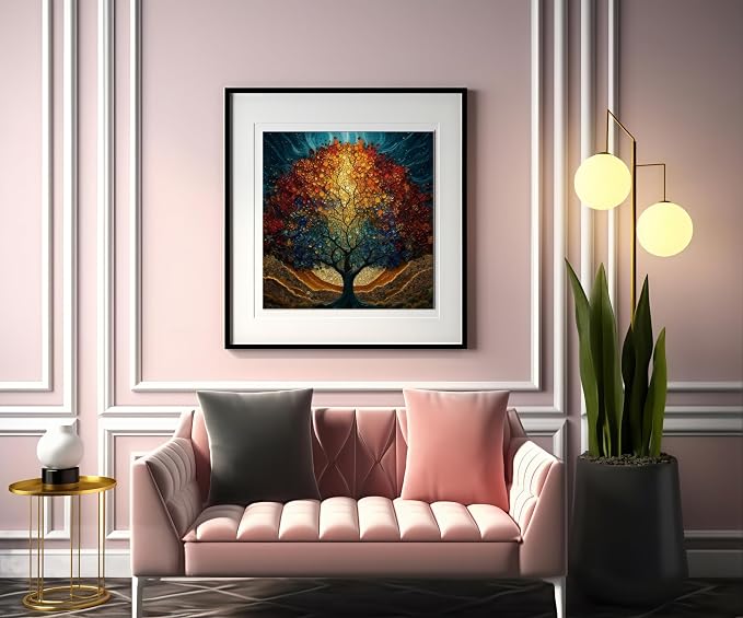 JYXSJYYD 5D DIY Colorful Tree Diamond Art Kits for Adults,13.8x13.8 inch