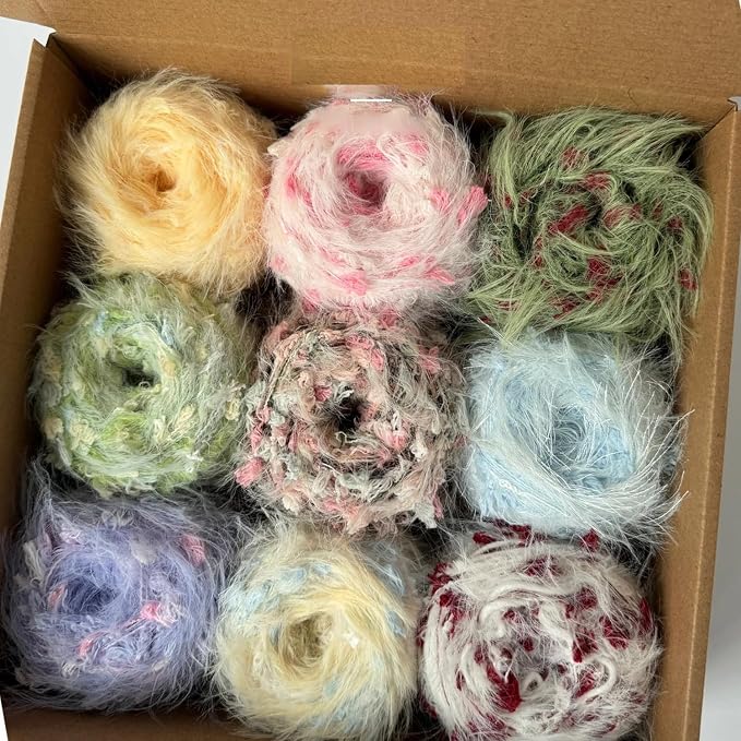 【Blind Box 】Artisanal Yarn Fancy Yarn Multifiber Blended Yarn Soft Colorful