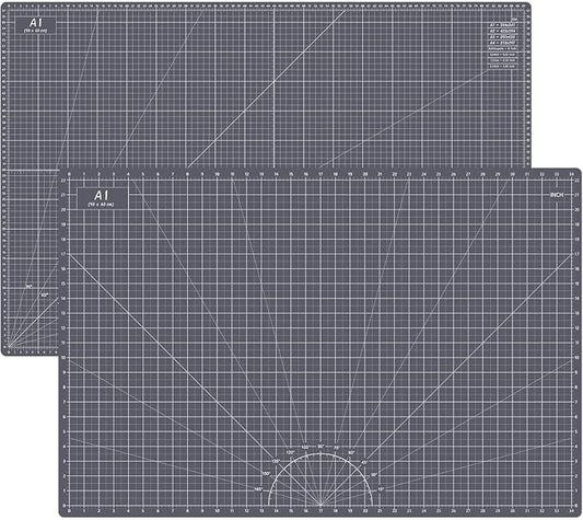 Headley Tools Thickened 24 x 36 Inch Self Healing Cutting Mat, Durable A1 Double Sided 5-Layer Craft Cutting Board for Fabric, Quilting, Sewing, Hobby, Scrapbooking, Arts and Crafts Project, Dark Gray