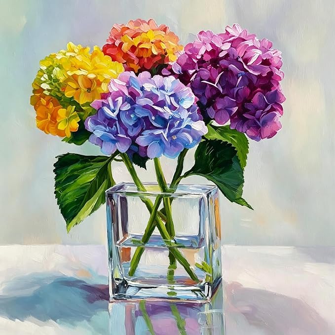 Diamond Art Kits for Adults,Hydrangea flowers Diamond Painting Kits 12x12in