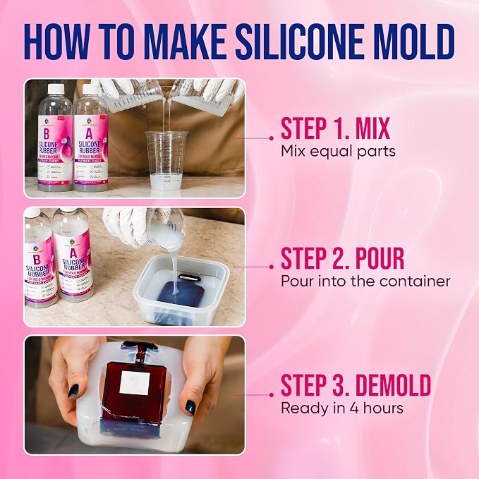 Craft Resin Fast-Curing Firm Silicone Mold Making Kit, Shore 30A – 34 oz