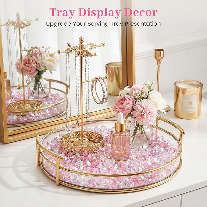 DOMESTAR 150 PCS Iridescent Fake Ice Rocks, Pink and Clear Acrylic Crystals