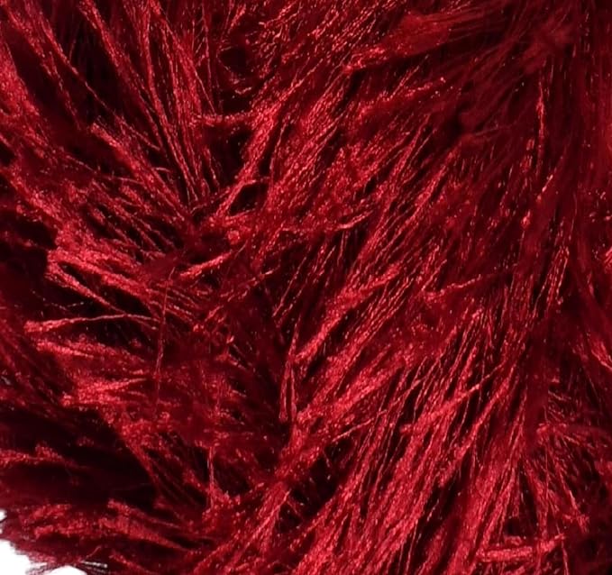 Eyelash Fun Fur Yarn Premium 100% Polyester 164 Yds (150 Mt), 3.53 Oz (100 Gr) Colorful Crochet Yarn Dıy Hand Knitting (Burgundy, 3 Skein)