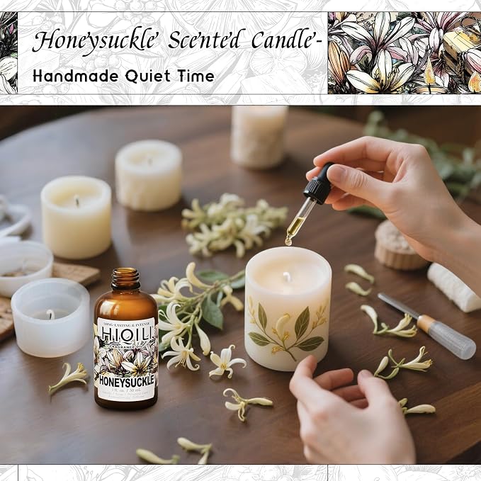 HIQILI Honeysuckle Fragrance Oil for Diffuser & DIY Candle Making - 1 Fl Oz