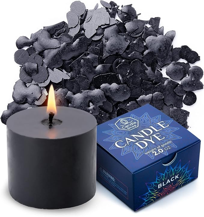 Black Candle Dye 2oz for Soy Candle Making – Concentrated Wax Color Chips | Highly Concentrated Candle Wax Dyes – Candle Shop Premium Color Dye Chips for Soy Wax, Beeswax, Paraffin