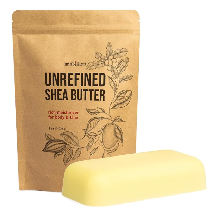 Raw Shea Butter – 100% Pure Unrefined African Shea Butter, 8 oz Block